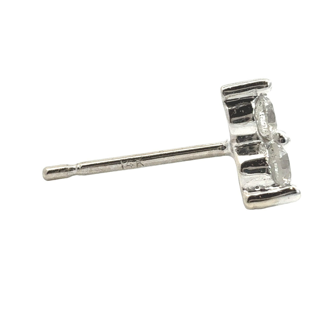14k White Gold 0.27cttw Diamond Trefoil Cluster Stud Earrings5