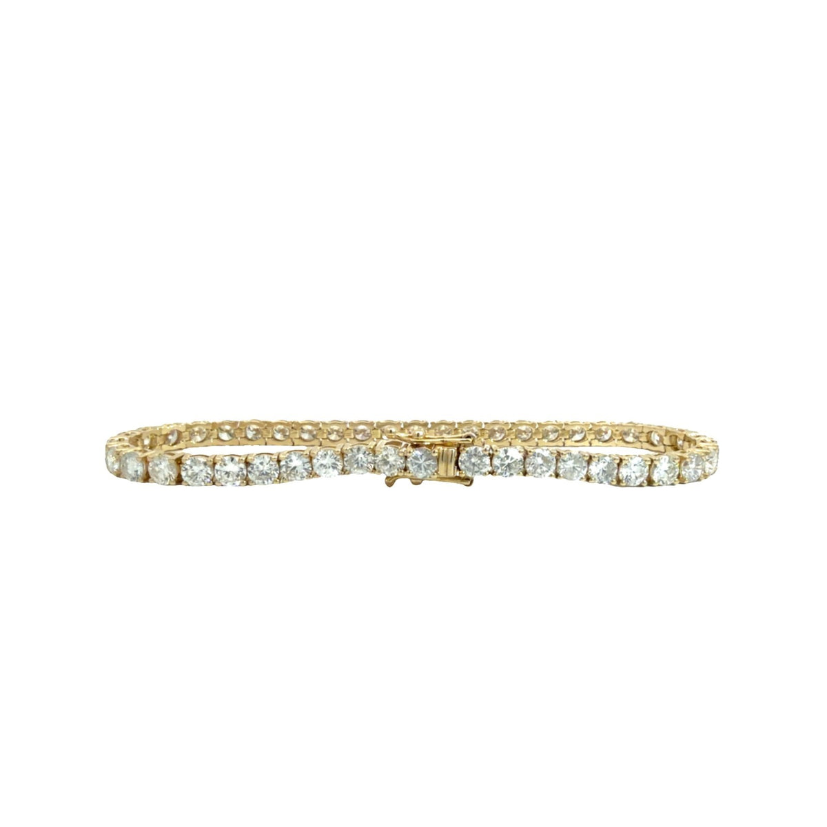 NEW 14k Yellow Gold 9.33cttw Diamond Tennis Bracelet 7"2