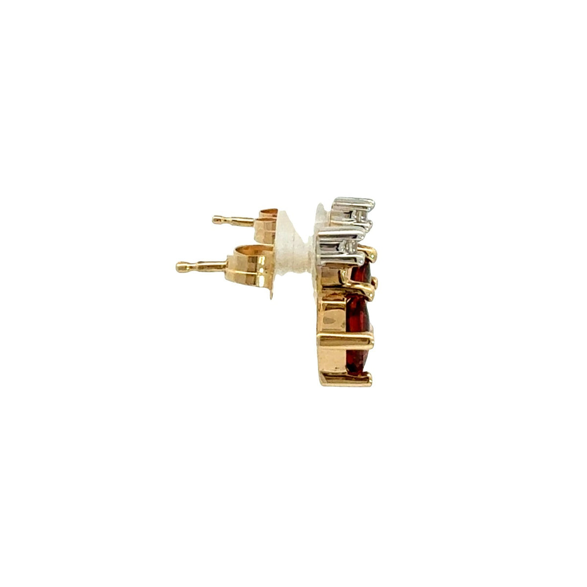 14k Yellow Gold 0.06cttw Diamond and 0.72cttw Garnet Drop Earrings4