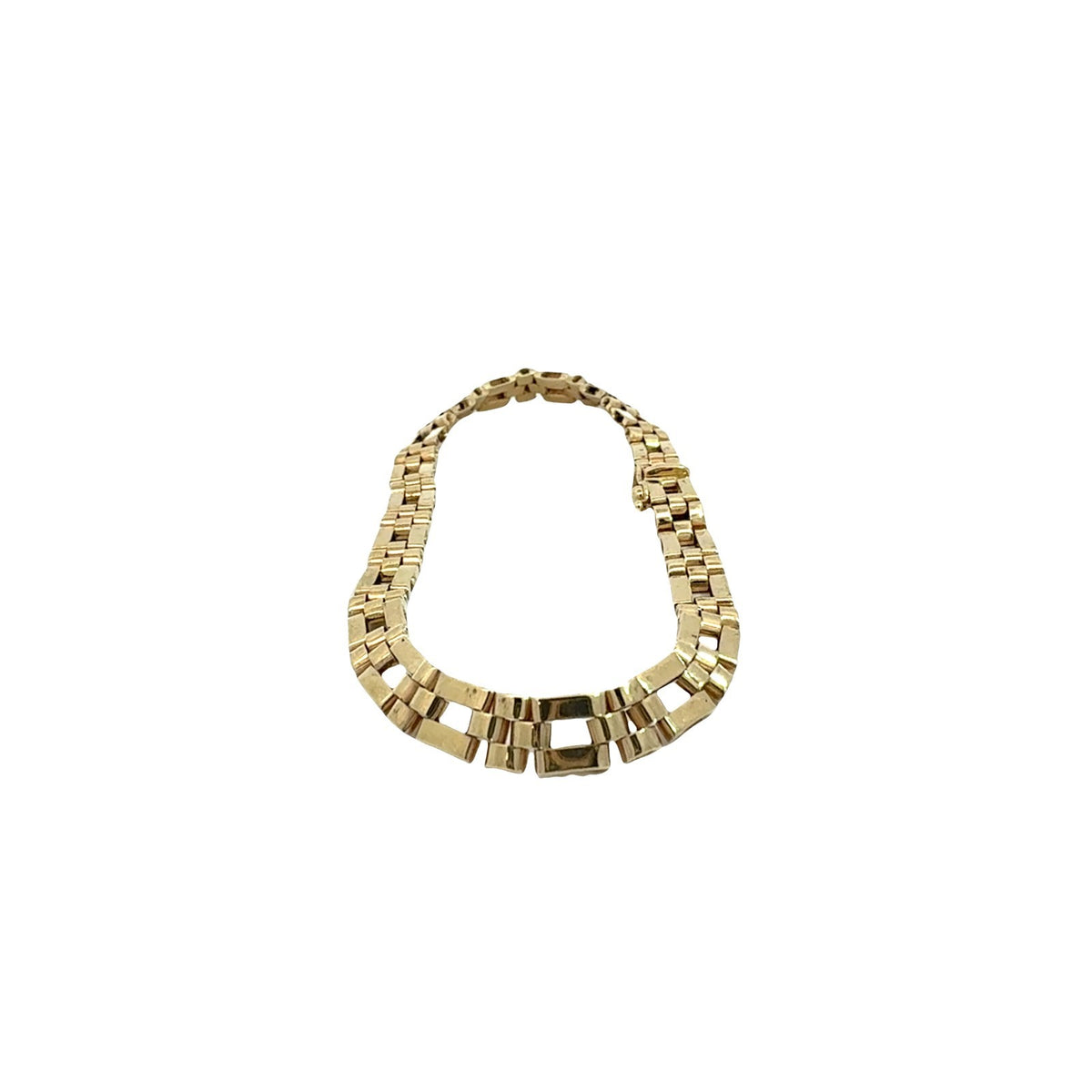 14k Yellow Gold Men's Interlocking Link Chain Bracelet5
