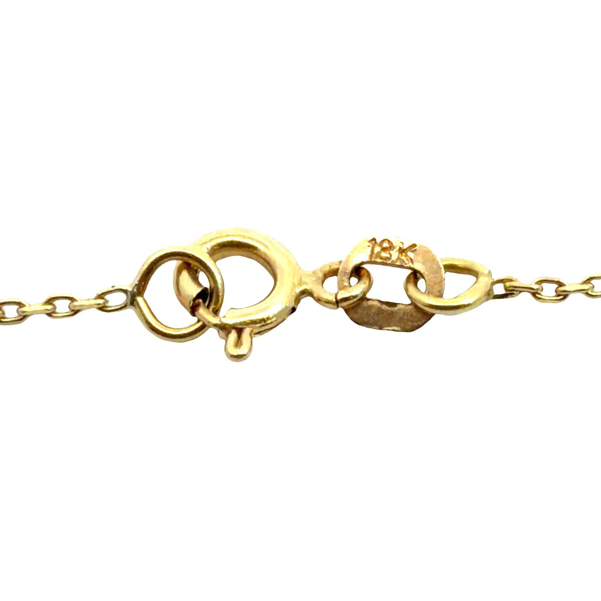 18k Yellow Gold Orange Clover Charm Necklace with CZ Center5