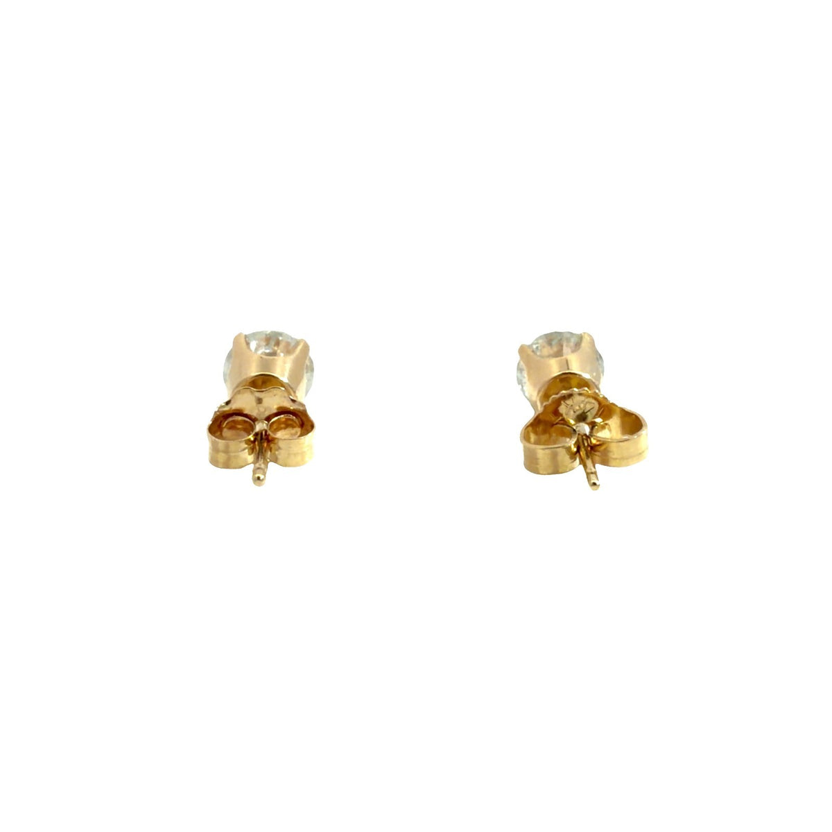 14k Yellow Gold Round 0.90cttw Diamond Stud Earrings1