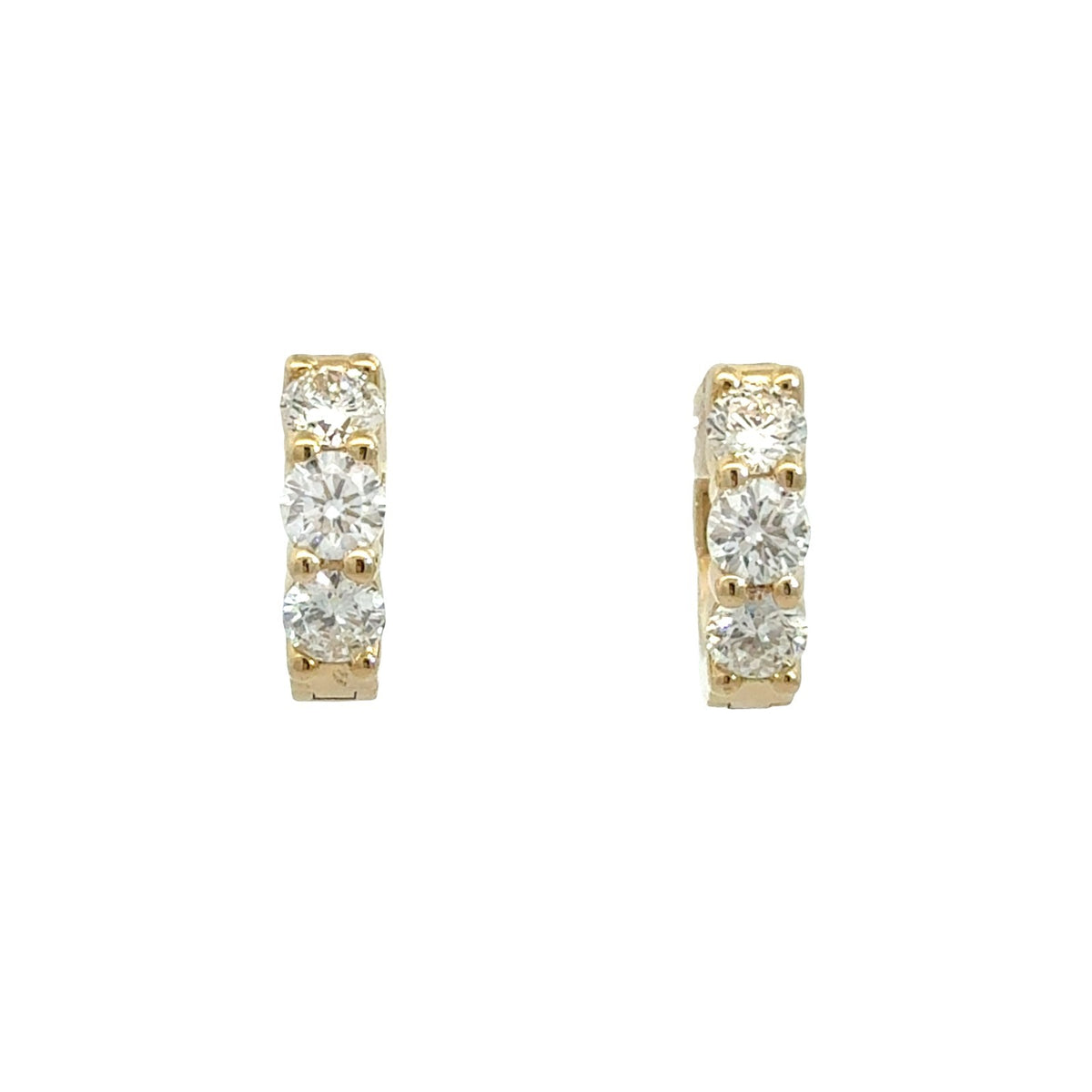 14k Yellow Gold and 1.50cttw Lab-Grown Diamond Huggie Hoop Earrings0