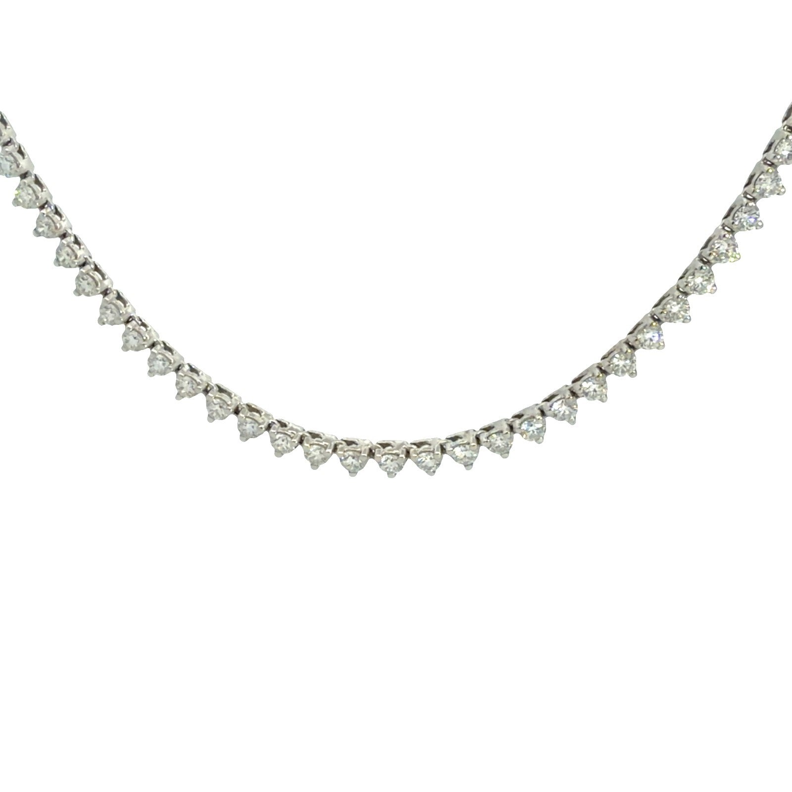 14k White Gold and 3.71ctw Diamond Tennis Necklace 18"0