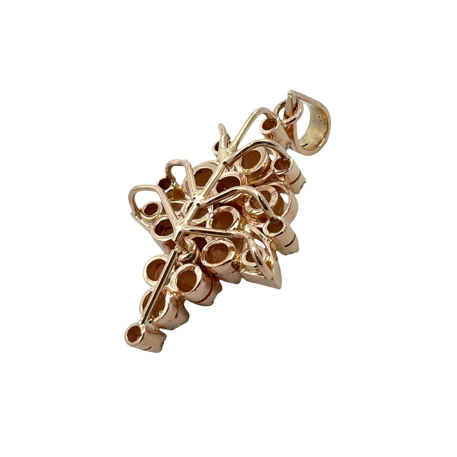 Antique 18k Yellow Gold Stamped 0.76cttw Diamond Cluster Pendant2