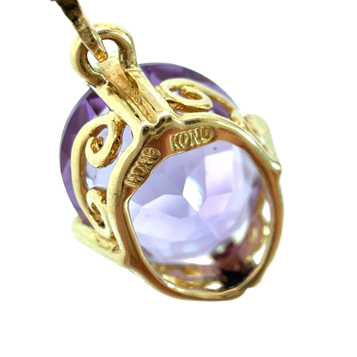 14k Yellow Gold 6.05cttw Oval Amethyst Lever-Back Drop Earrings6