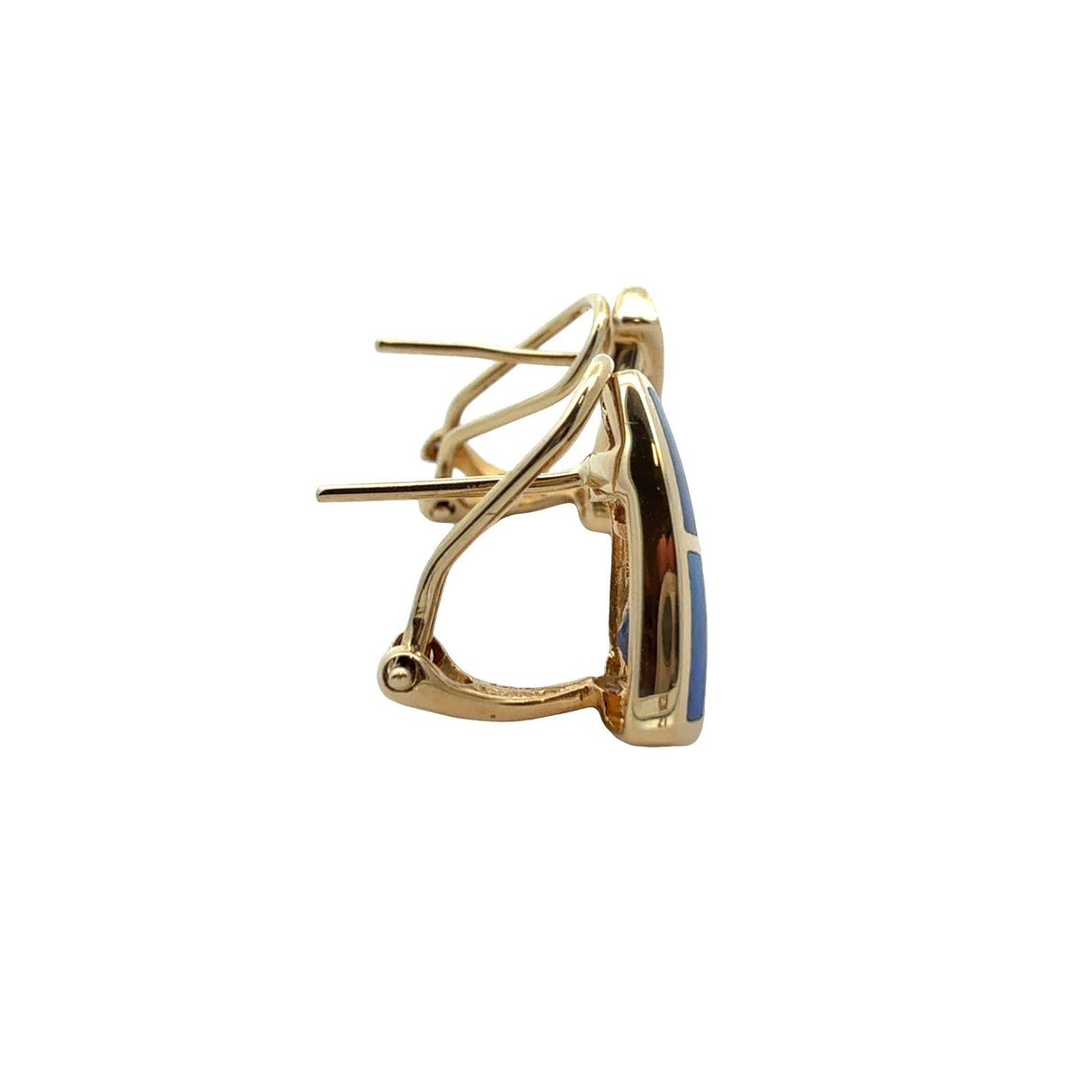 Vintage 14k Yellow Gold 0.91cttw Tanzanite 0.05cttw Diamond & Blue Opal Earrings2
