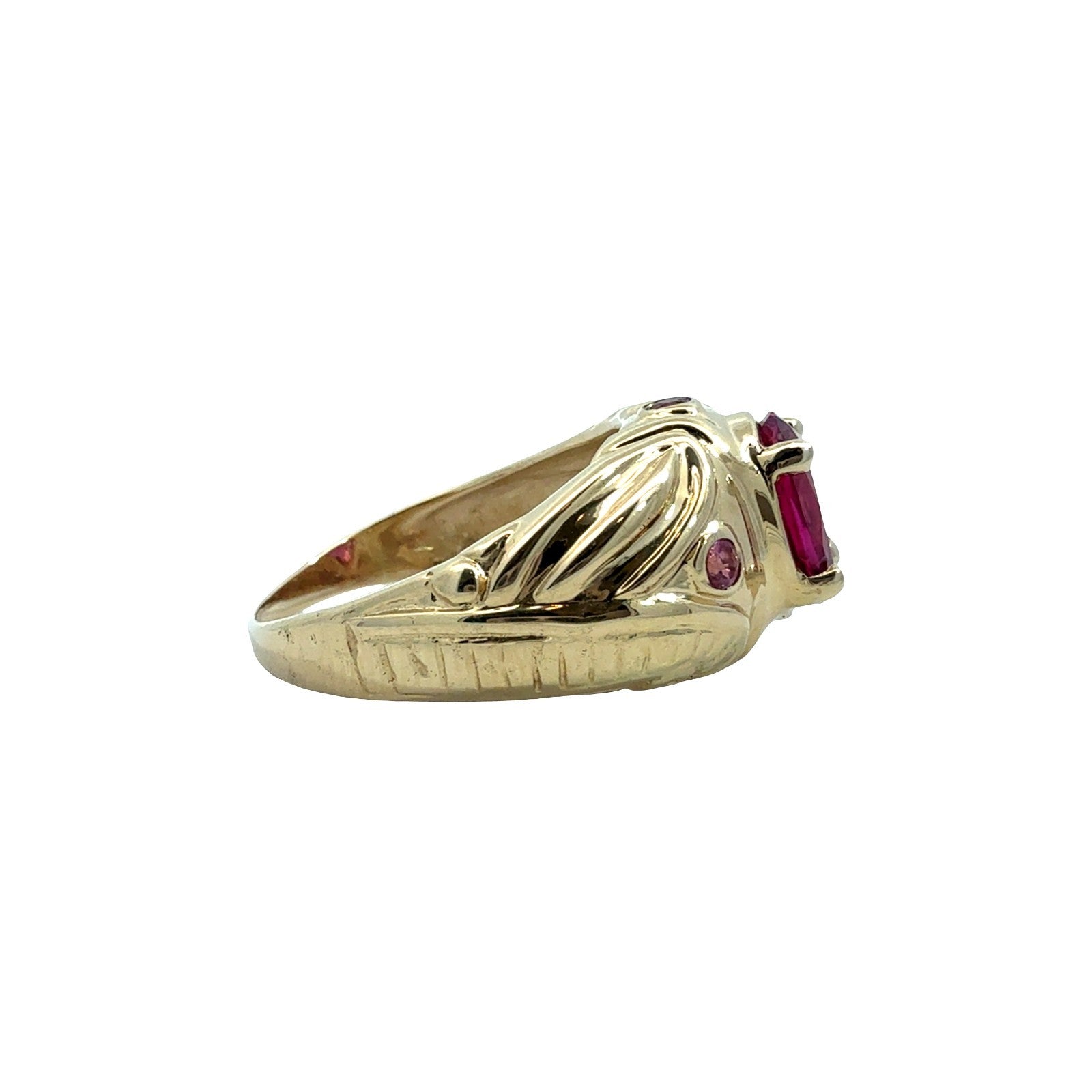 Vintage 14k Yellow Gold & 1.78cttw Pink Tourmaline Multistone Statement Ring 3