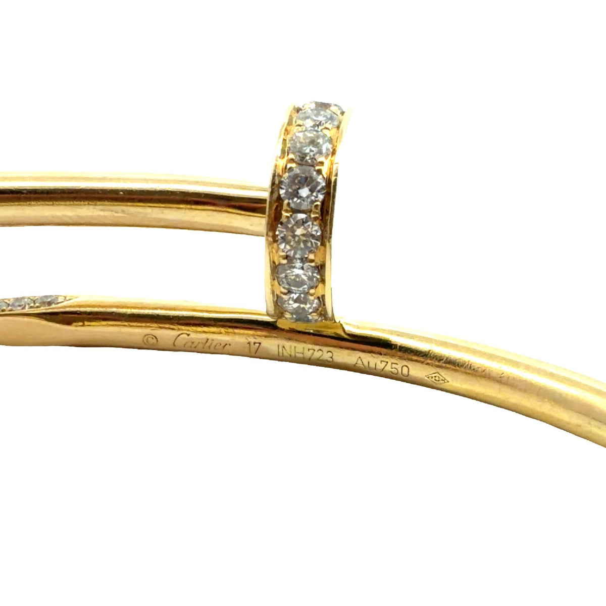 Cartier 18k Yellow Gold & 0.64cttw Diamond Juste un Clou Hinged Bangle Bracelet1