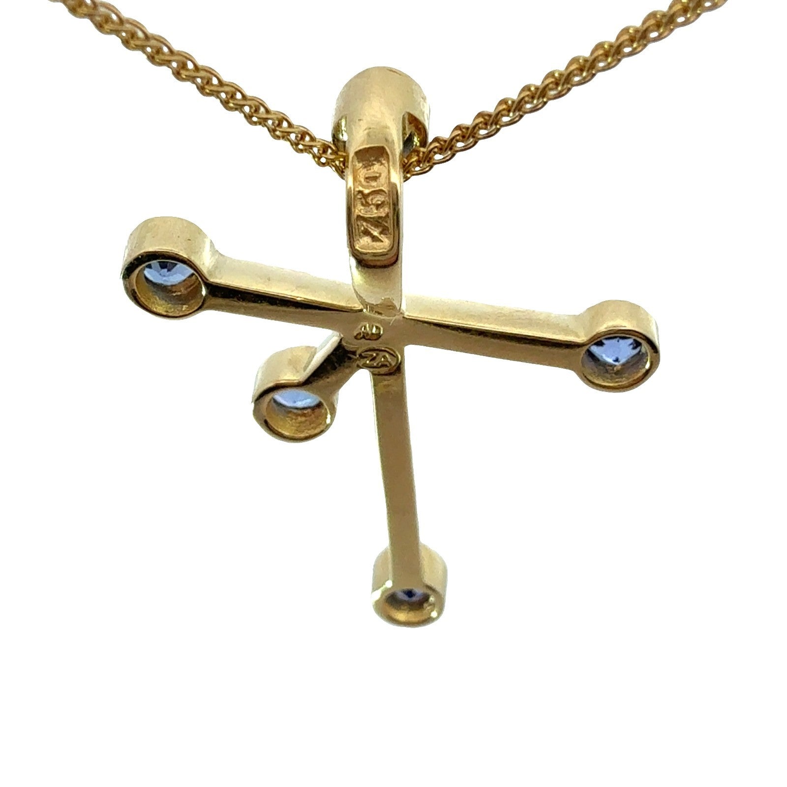 18k Yellow Gold 0.30ctw Tanazanite Southern Cross Necklace 18"2