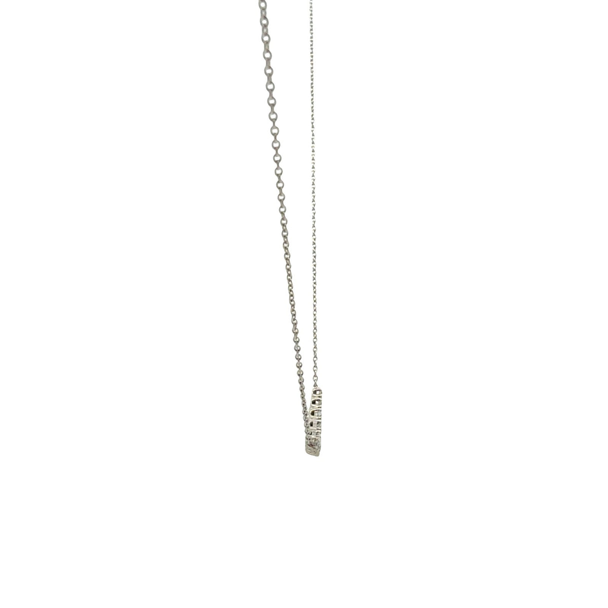 14k White Gold 0.37cttw Diamond Curved Bar Necklace 18"4