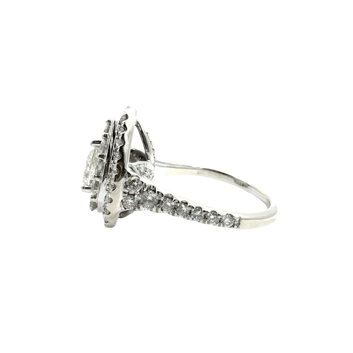 14k White Gold Pear Double Halo 1.93cttw Diamond Bridal Set5