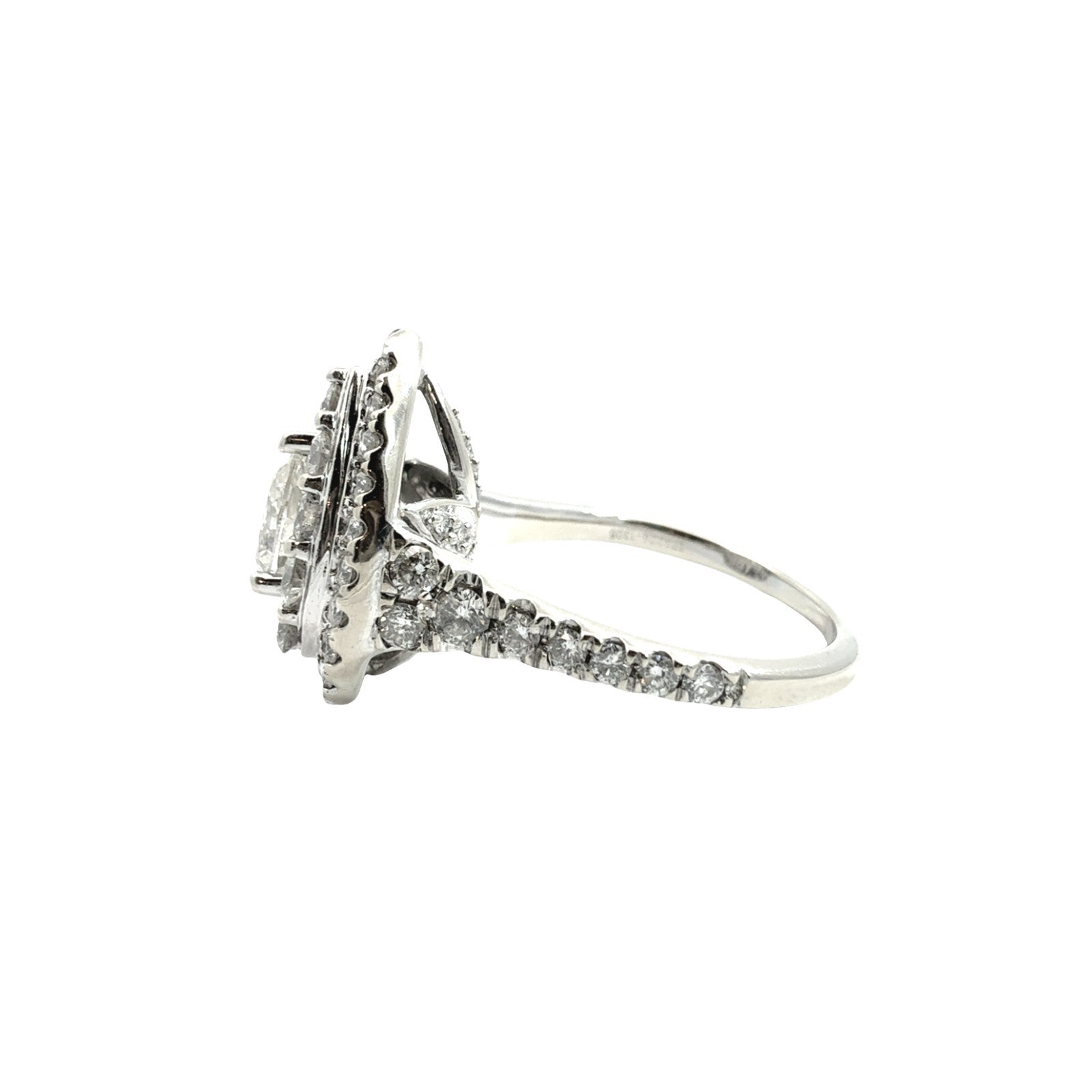 14k White Gold Pear Double Halo 1.93cttw Diamond Bridal Set5