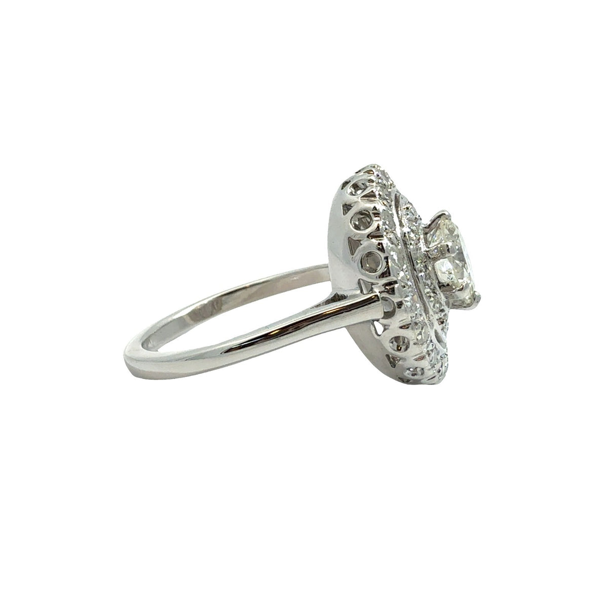 14k White Gold 1.50ctw (0.96ctw) Diamond Double Halo Ring Size 6.254