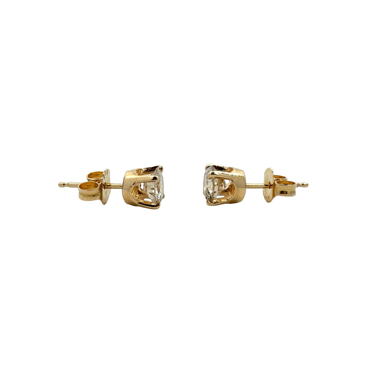 14k Yellow Gold Round Brilliant 1.04cttw Diamond Stud Earrings2