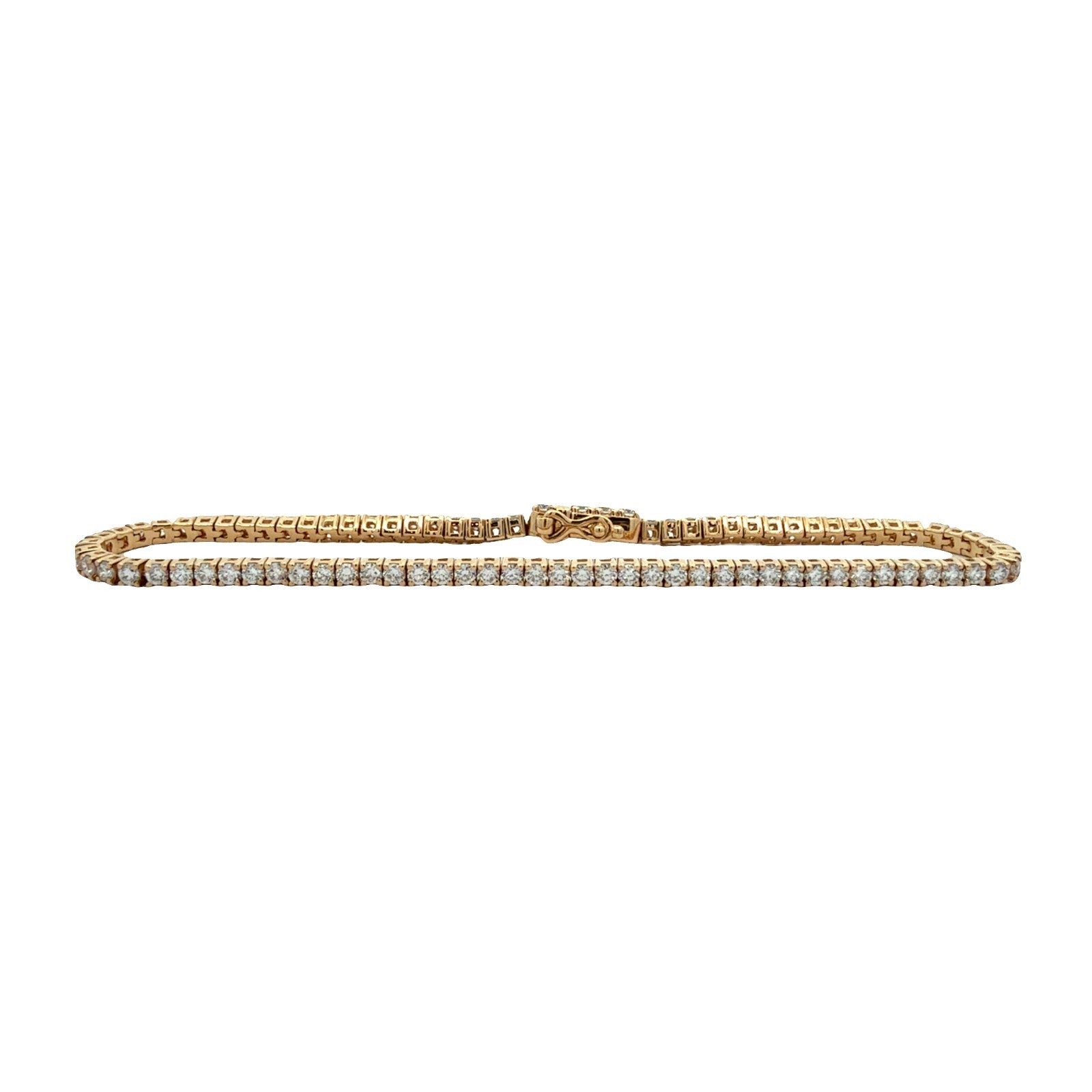 14k Yellow Gold and 2.18ctw Diamond Tennis Bracelet 7"0