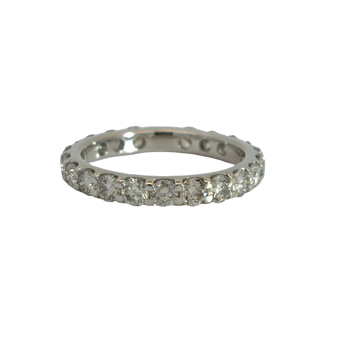 14K Stamped White Gold Diamond 2.00ctw Eternity Band Ring3