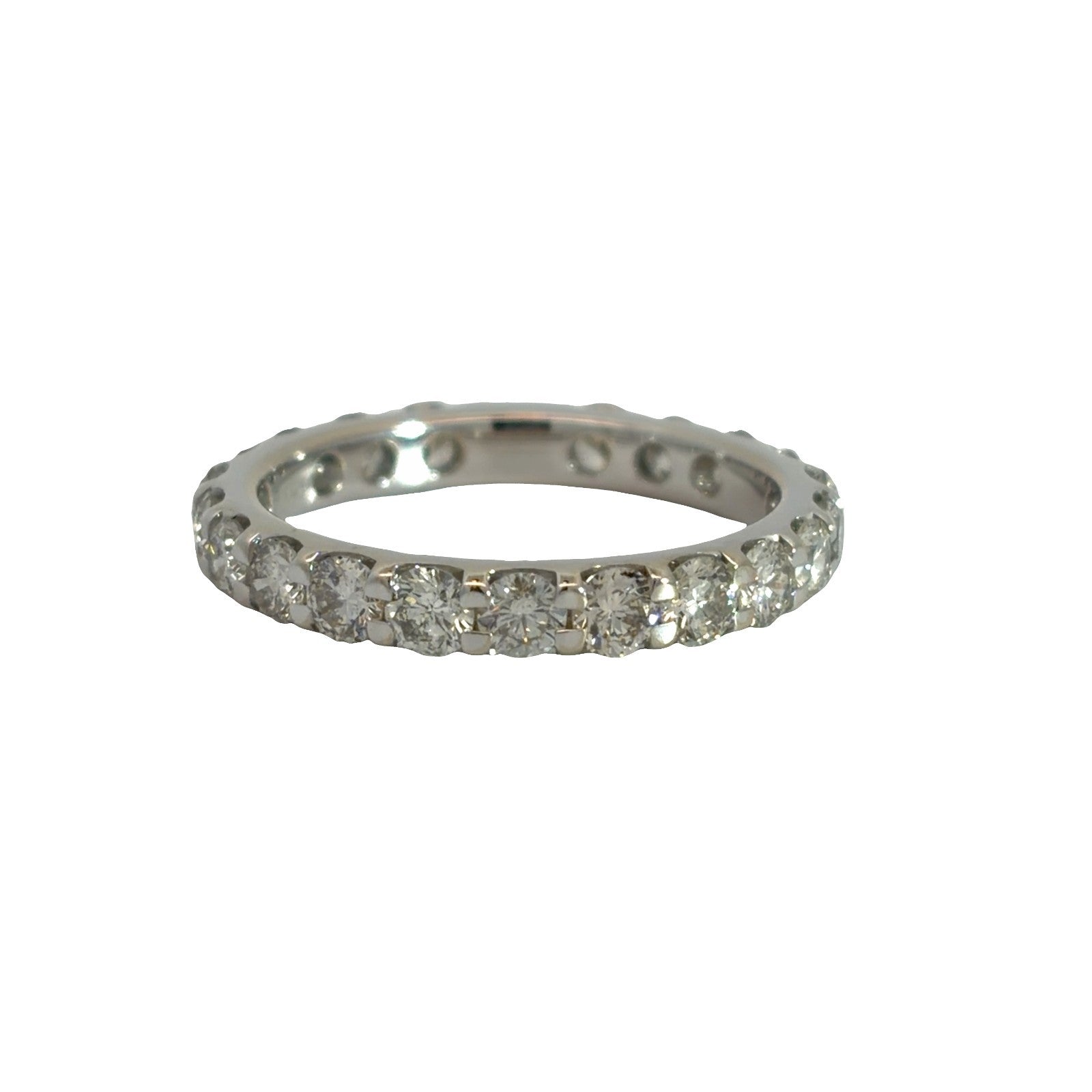 14K Stamped White Gold Diamond 2.00ctw Eternity Band Ring3
