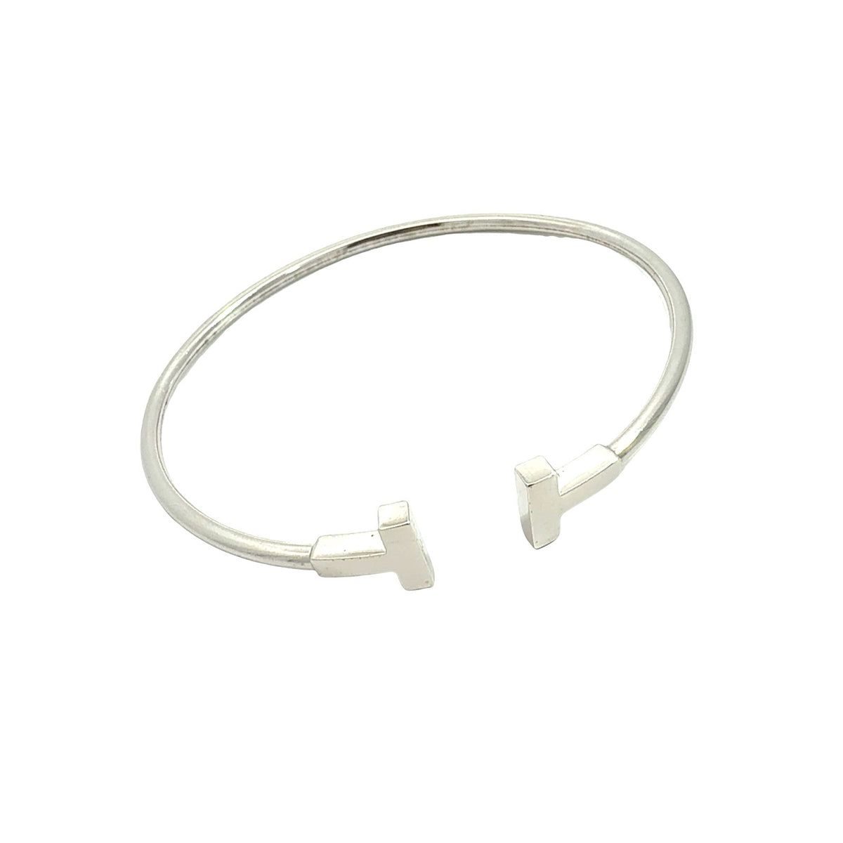 Tiffany & Co. 18k White Gold Tiffany T Wire Cuff Bracelet1