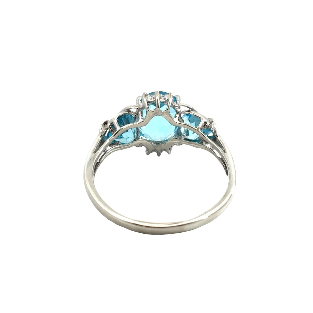 Vintage 10k White Gold 3.27cttw Topaz and 0.02cttw Diamond Ring5
