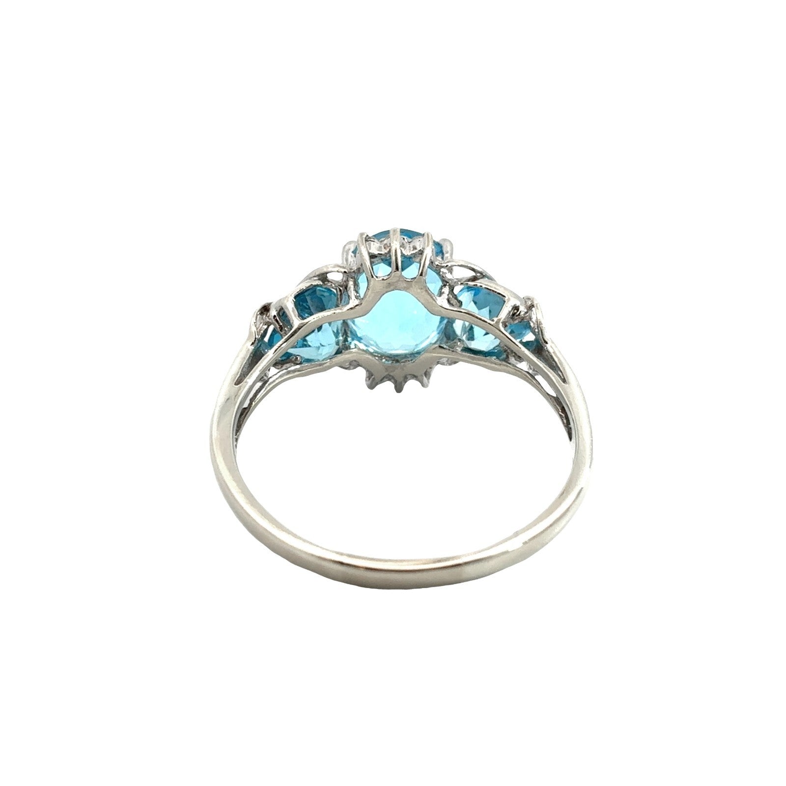 Vintage 10k White Gold 3.27cttw Topaz and 0.02cttw Diamond Ring5