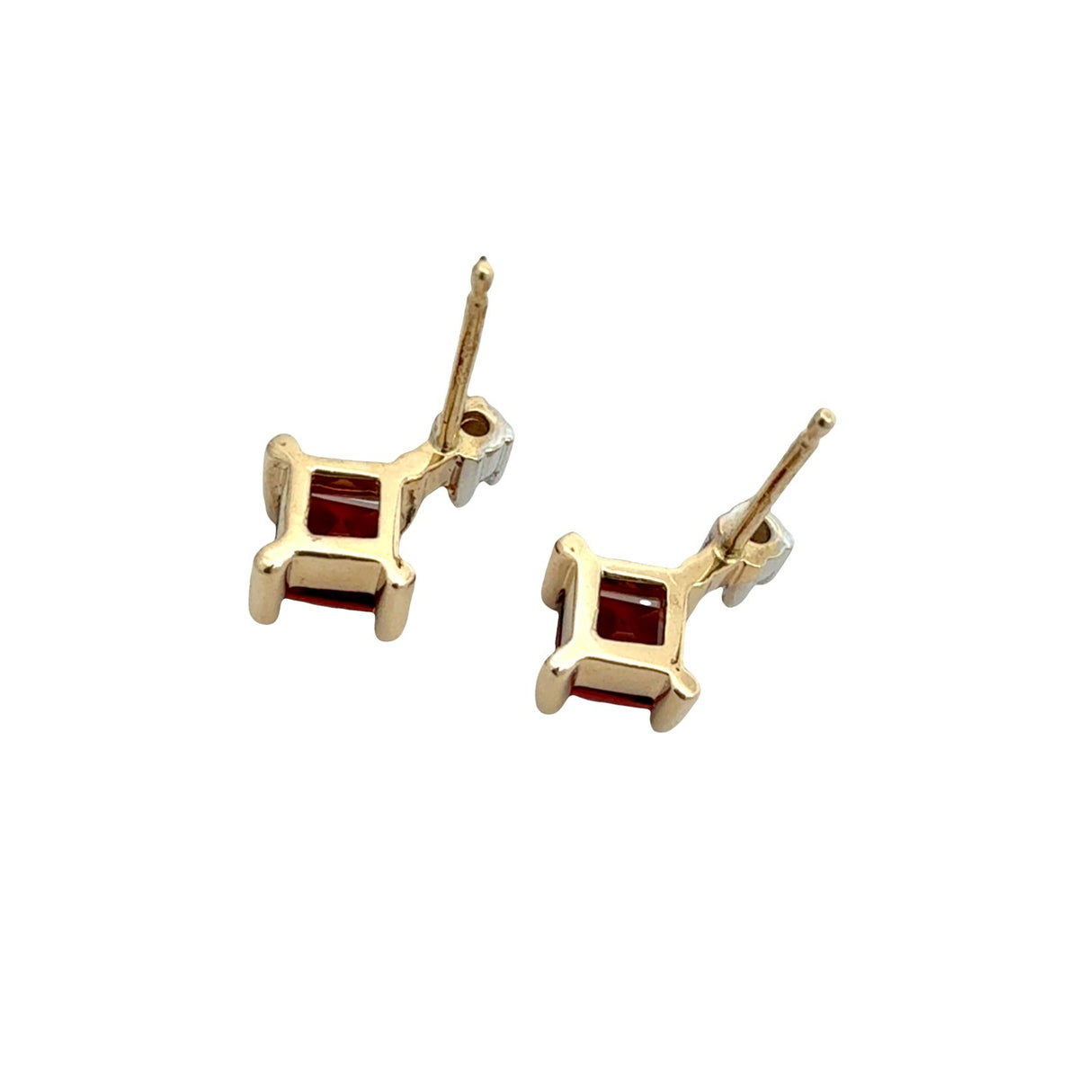 14k Yellow Gold 0.06cttw Diamond and 0.72cttw Garnet Drop Earrings7