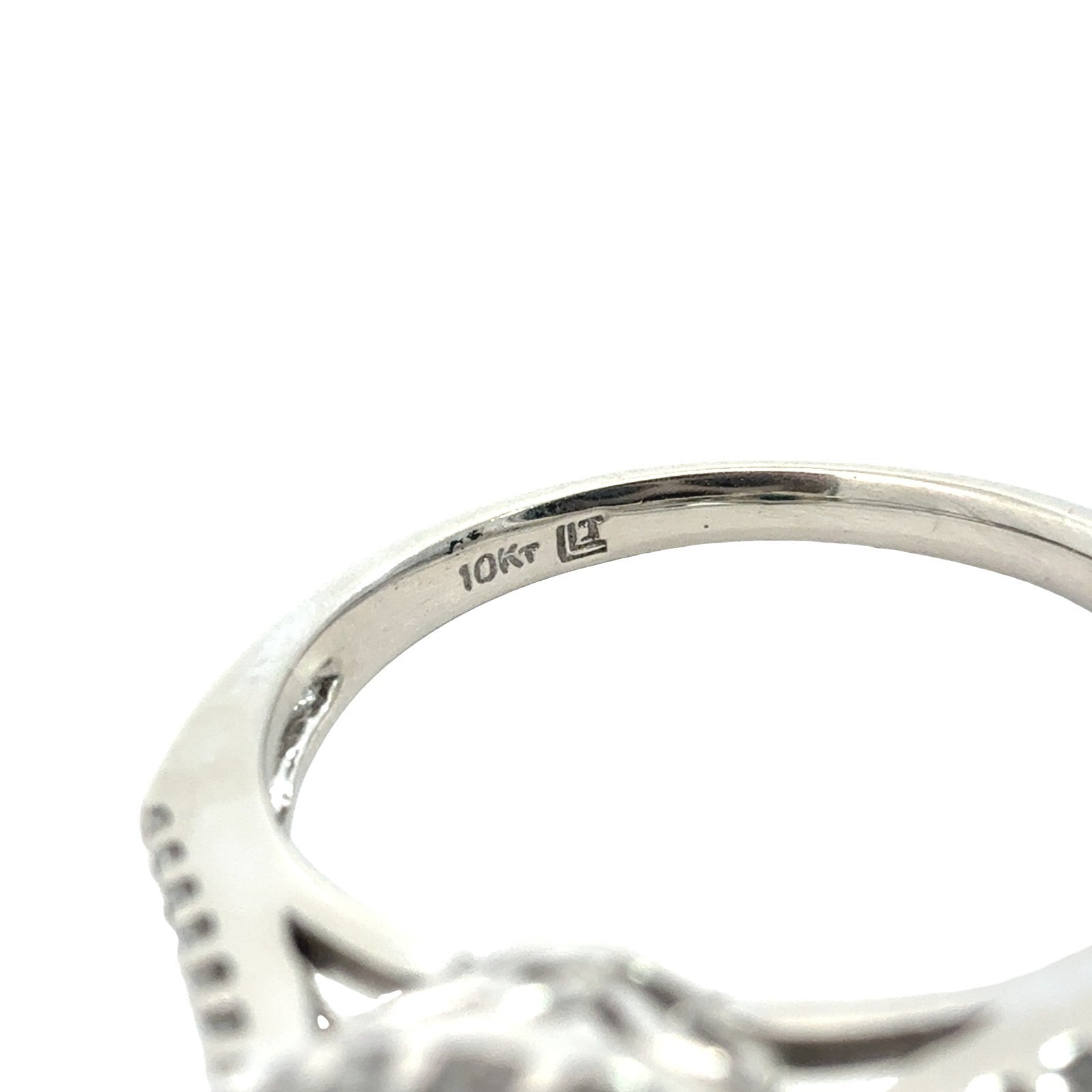 10k White Gold 0.87tcw Sapphire and 0.37cttw Diamond Halo Split-Shank Ring7