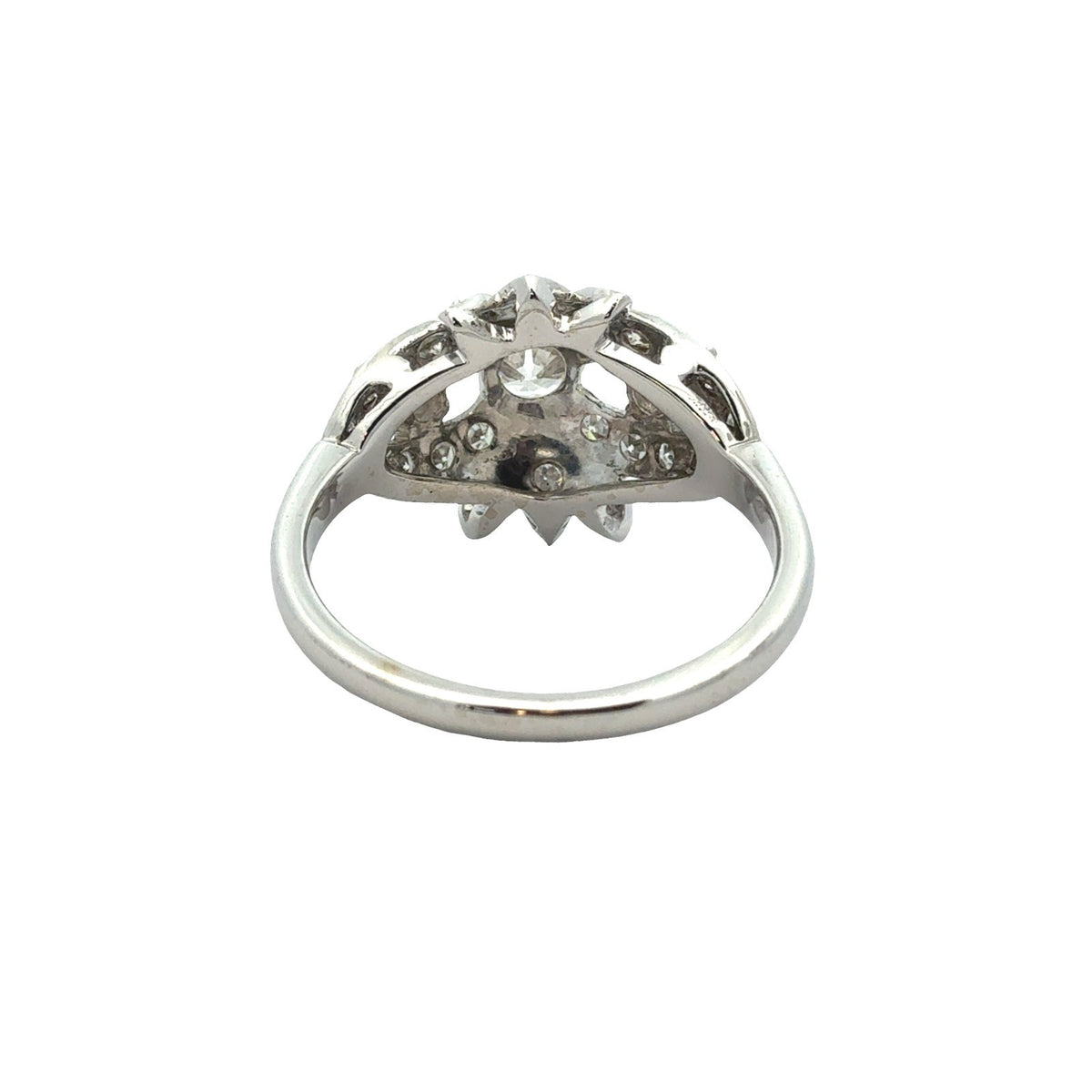 14k White Gold and 1.37ctw Cluster Diamond Ring Size 6.52