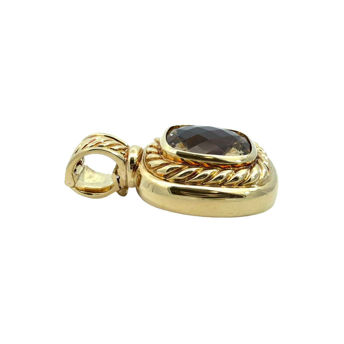 David Yurman 18k Yellow Gold Cushion-Cut 6.03tcw Citrine Enhancer Pendant4