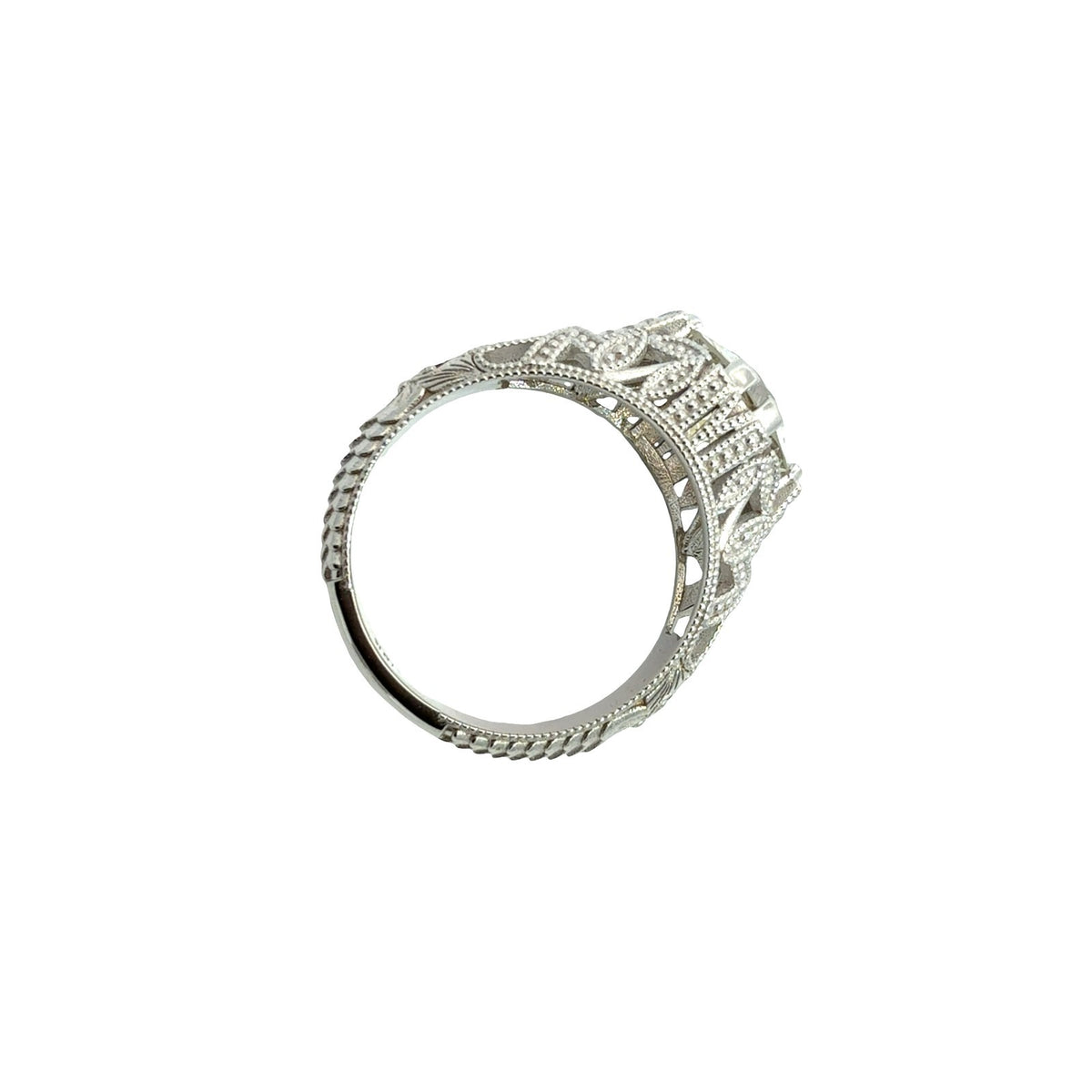 NEW 18k White Gold Filigree 2.78tcw Diamond Euro Cut Solitaire Engagement Ring5