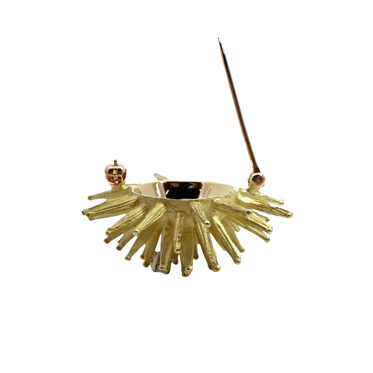 18k Yellow Gold and 0.07ctw Diamond Sea Urchin Brooch Pin3