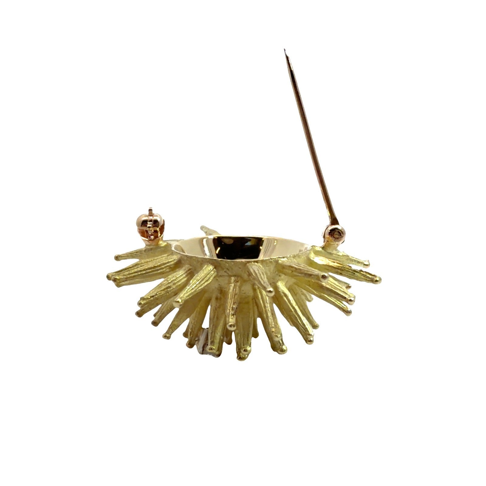 18k Yellow Gold and 0.07ctw Diamond Sea Urchin Brooch Pin3