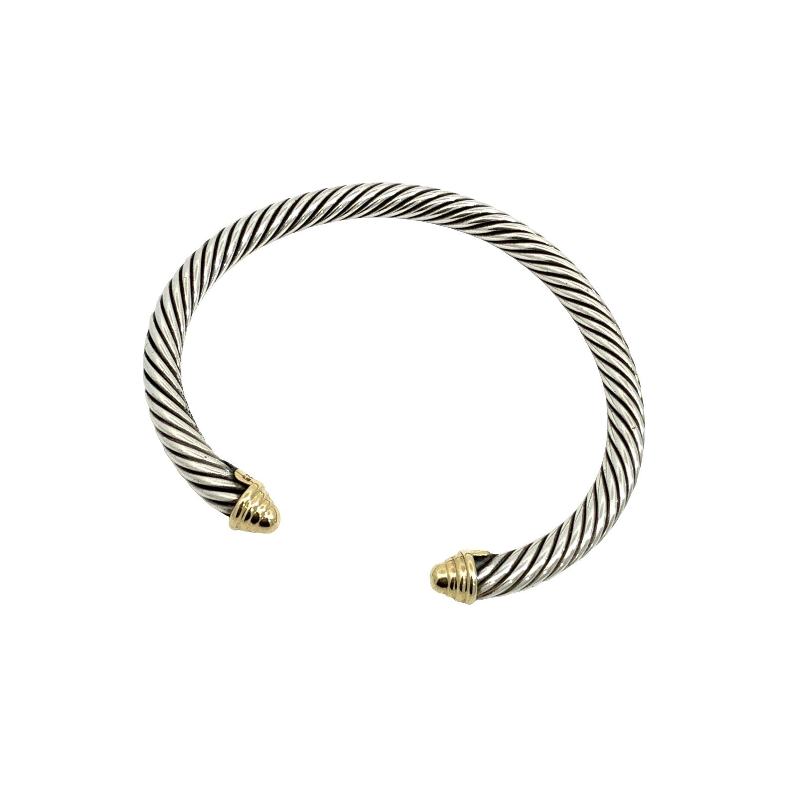 David Yurman Sterling Silver and 14k Yellow Gold Two-Tone Cable Cuff Bracelet1