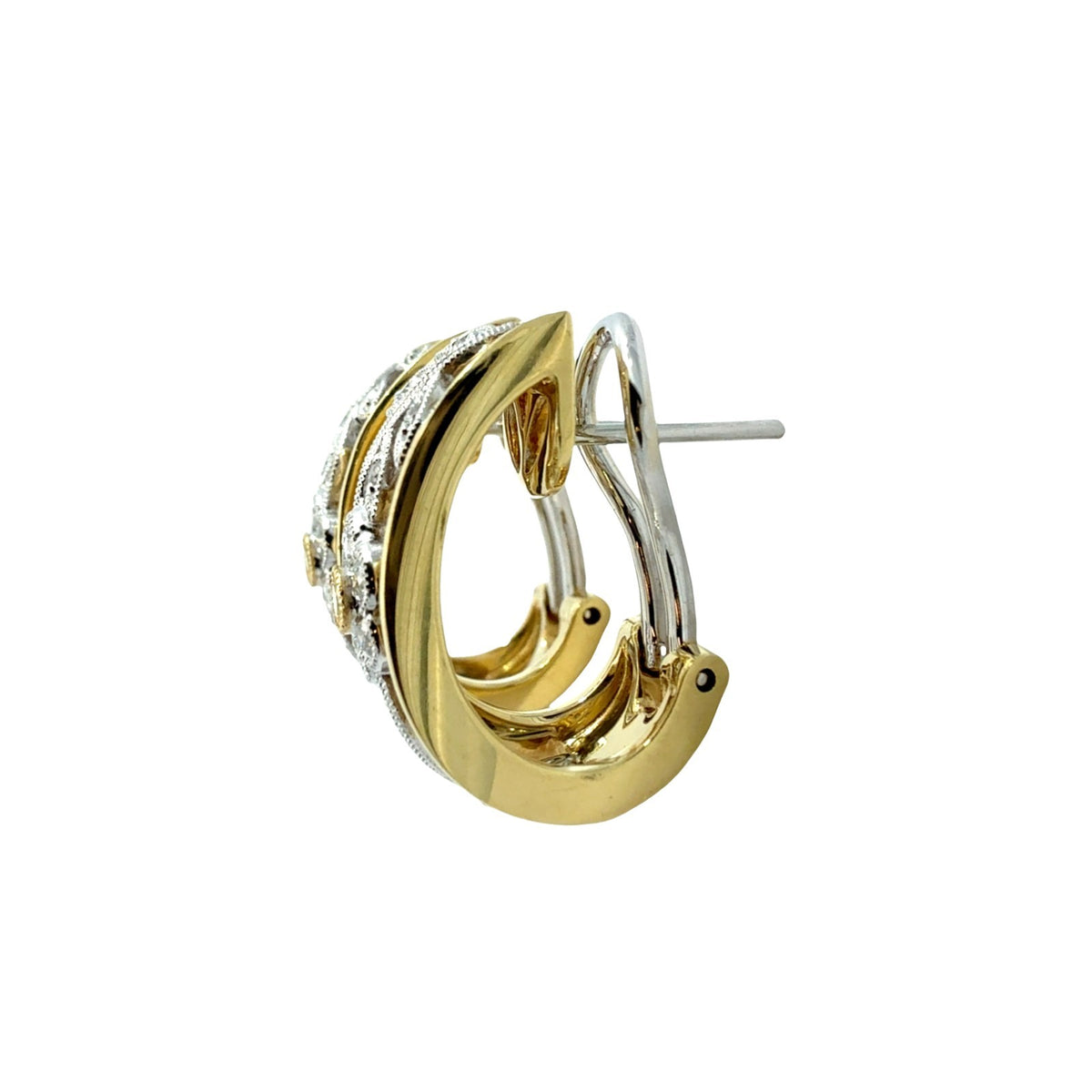 Simon G. 18k Two-Tone Gold 0.38cttw Diamond Trellis Hoop Earrings2