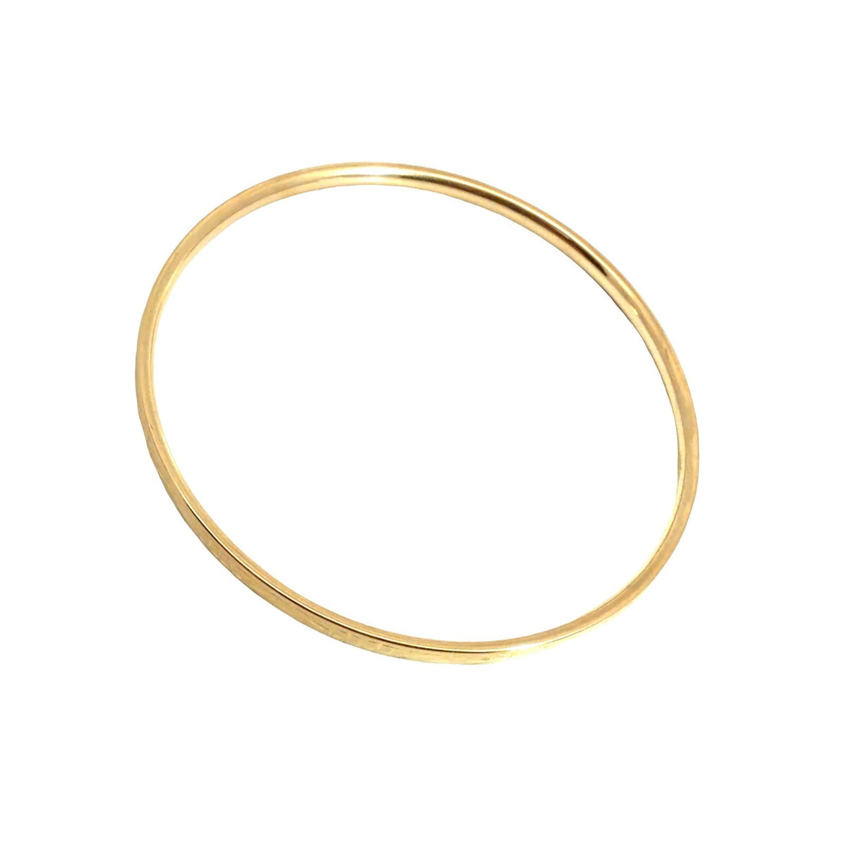 Vintage 14k Yellow Gold Etched Diamond Pattern Bangle Bracelet 8"2