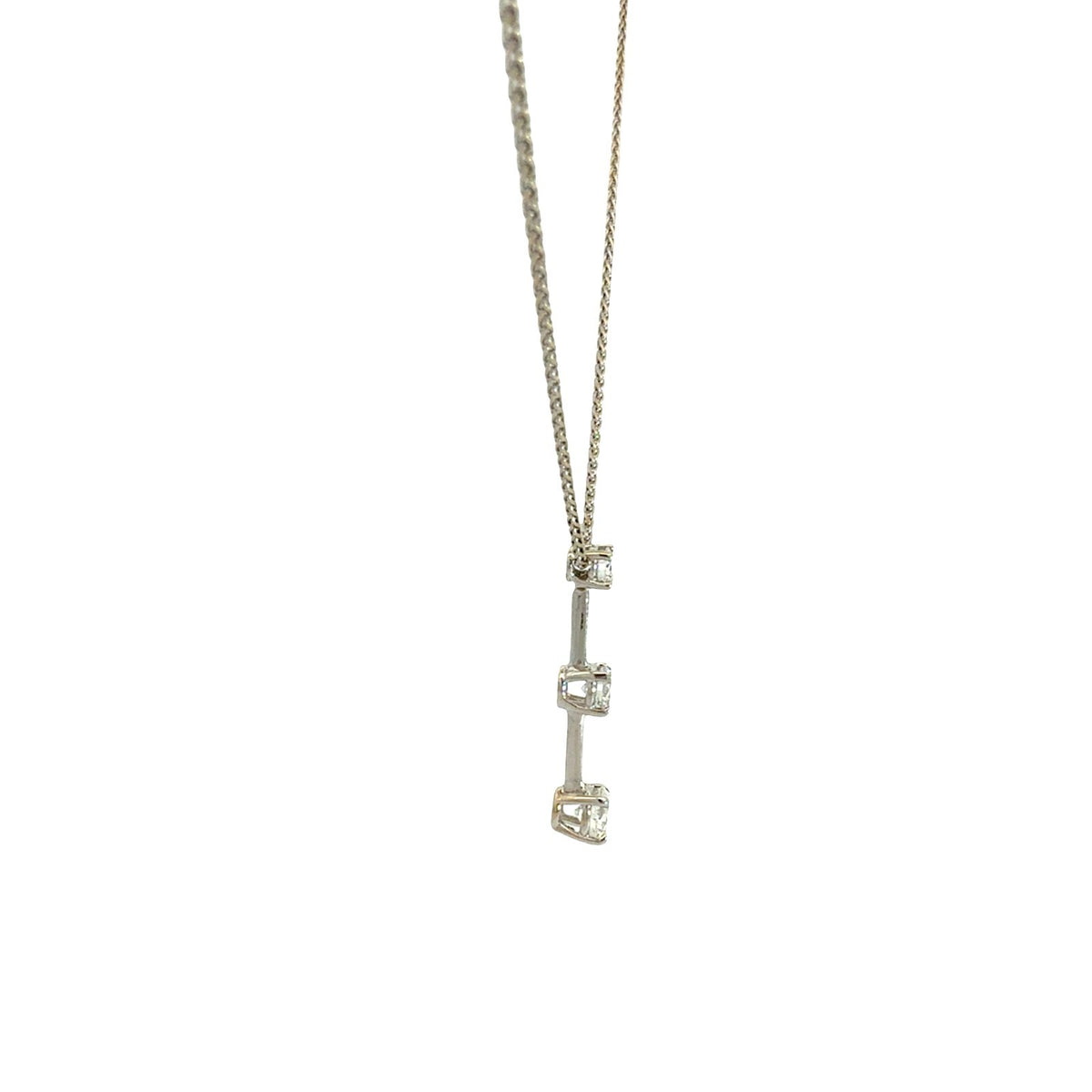 Roberto Coin 18k White Gold Three-Stone 0.71cttw Diamond Pendant Necklace5