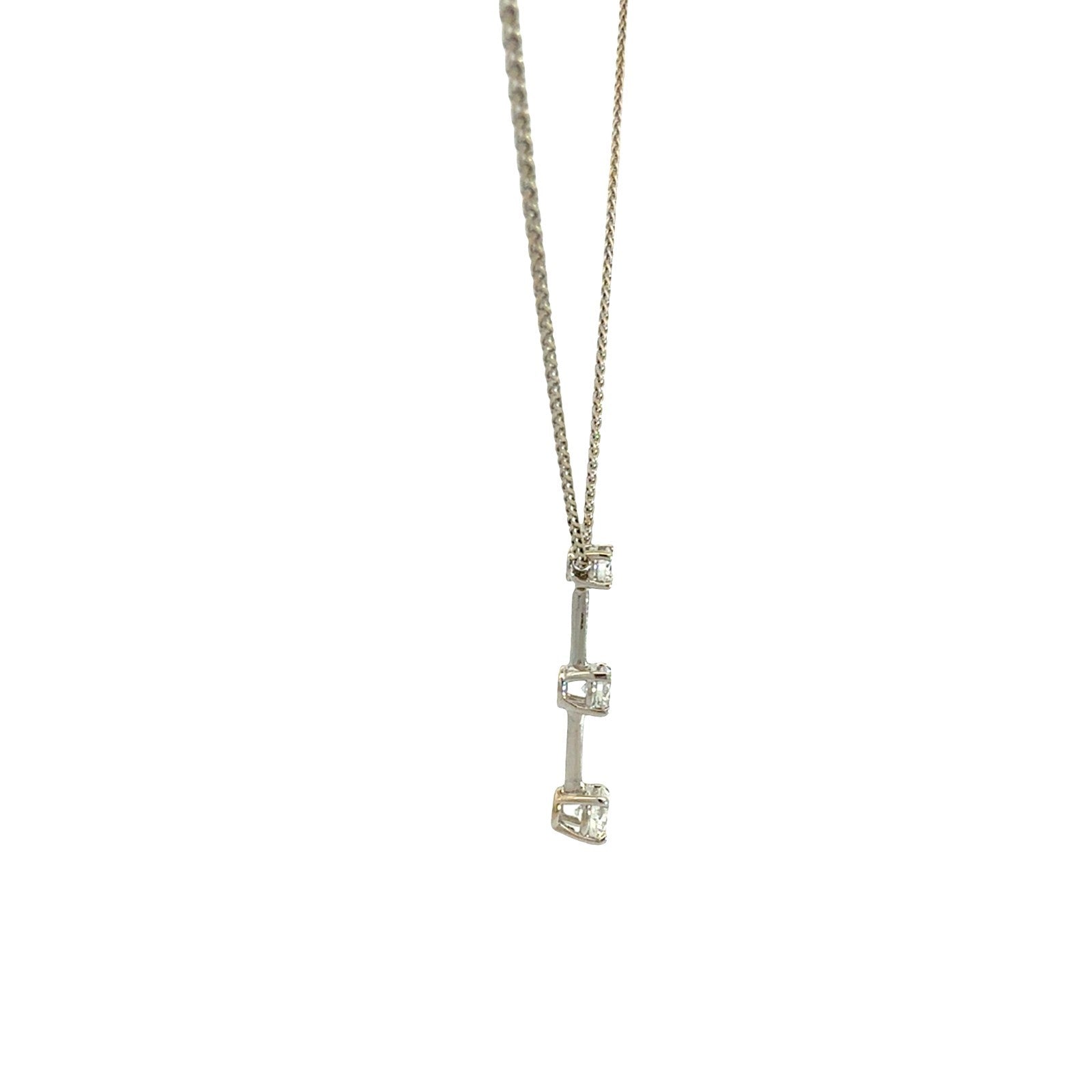 Roberto Coin 18k White Gold Three-Stone 0.71cttw Diamond Pendant Necklace5