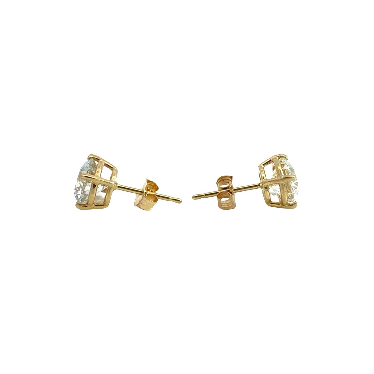 14k Yellow Gold Round Brilliant 1.99cttw Lab-Created Diamond Stud Earrings1