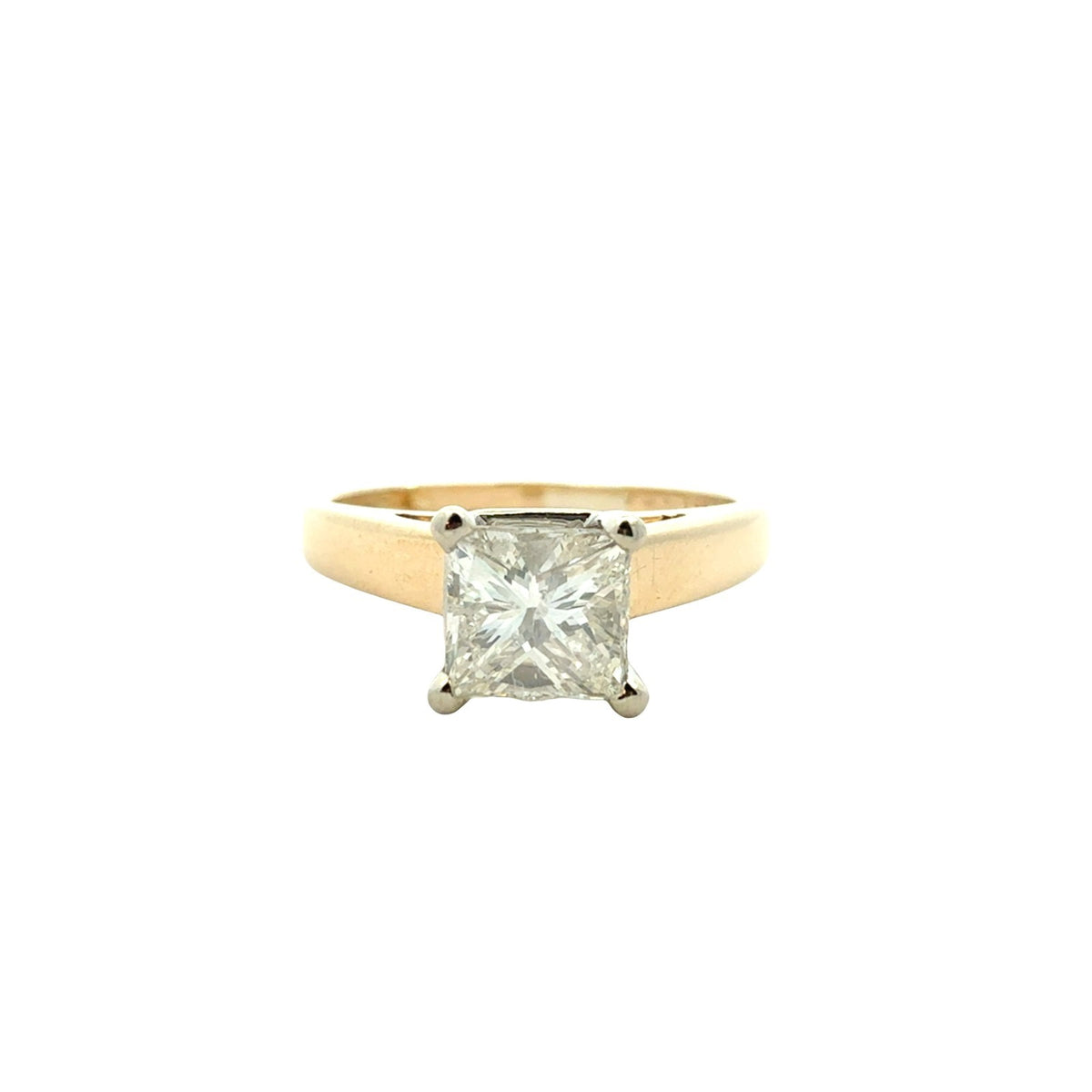 14k Yellow Gold Princess-Cut 0.80tcw Diamond Solitaire Engagement Ring1