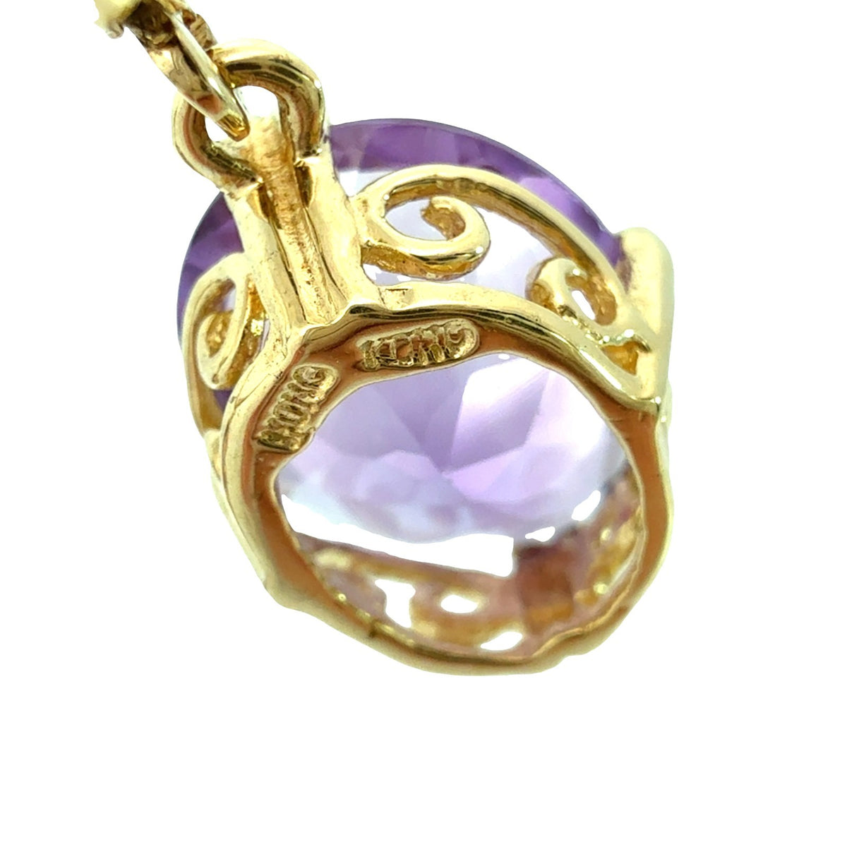 14k Yellow Gold 6.05cttw Oval Amethyst Lever-Back Drop Earrings5