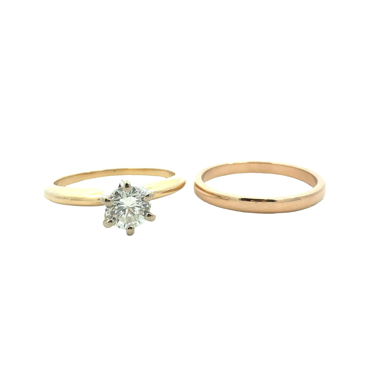 14k Yellow Gold with 0.48tcw Round Diamond Solitaire Bridal Set Size 61