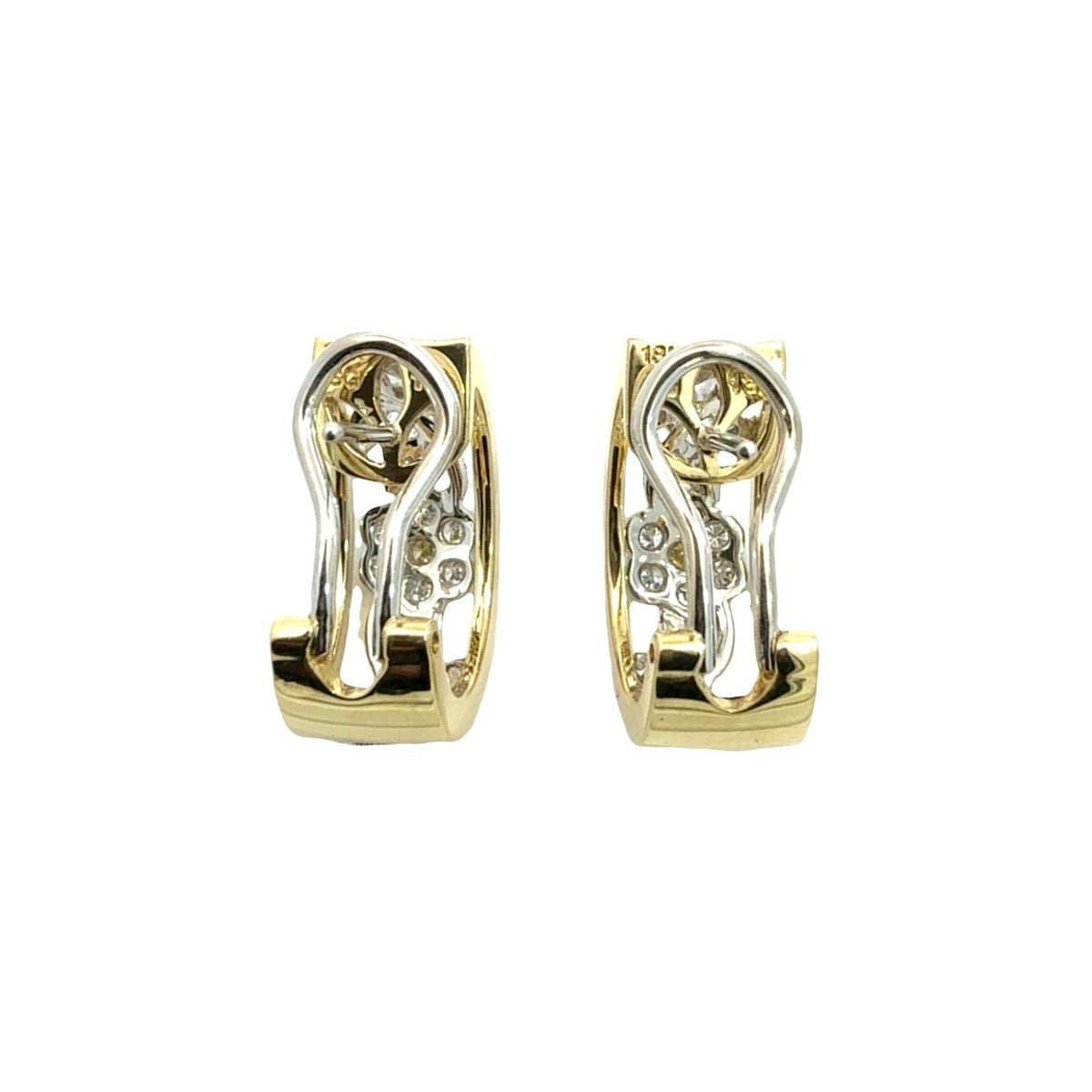 Simon G. 18k Two-Tone Gold 0.38cttw Diamond Trellis Hoop Earrings3