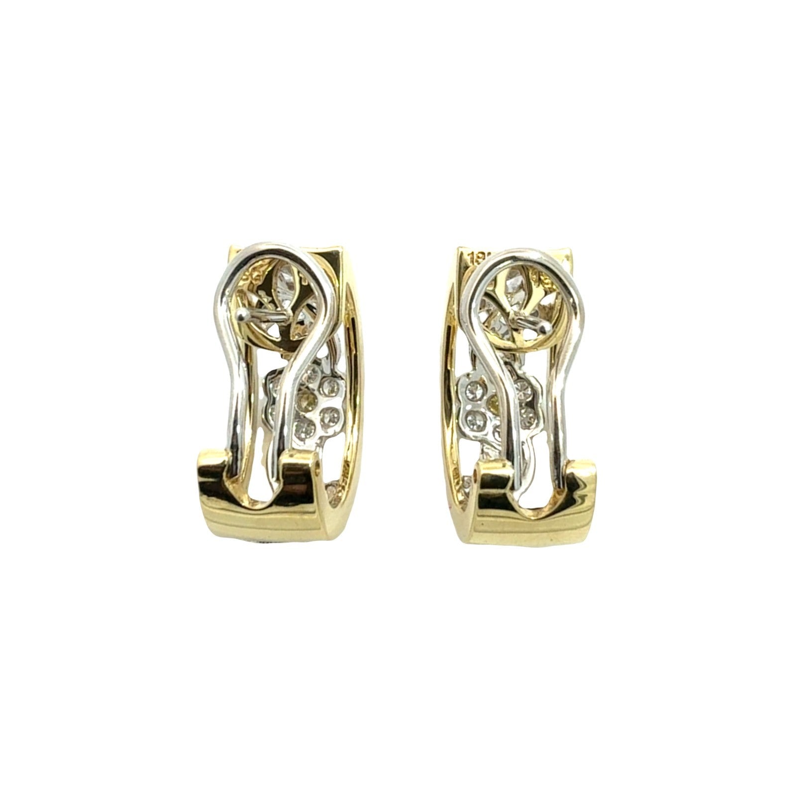 Simon G. 18k Two-Tone Gold 0.38cttw Diamond Trellis Hoop Earrings3