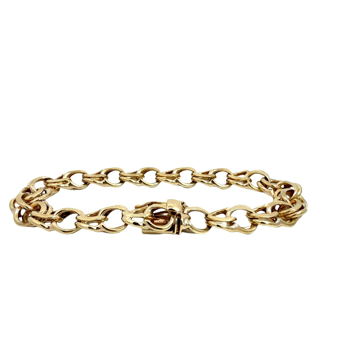 14k Yellow Gold Double Link Chain Charm Bracelet3