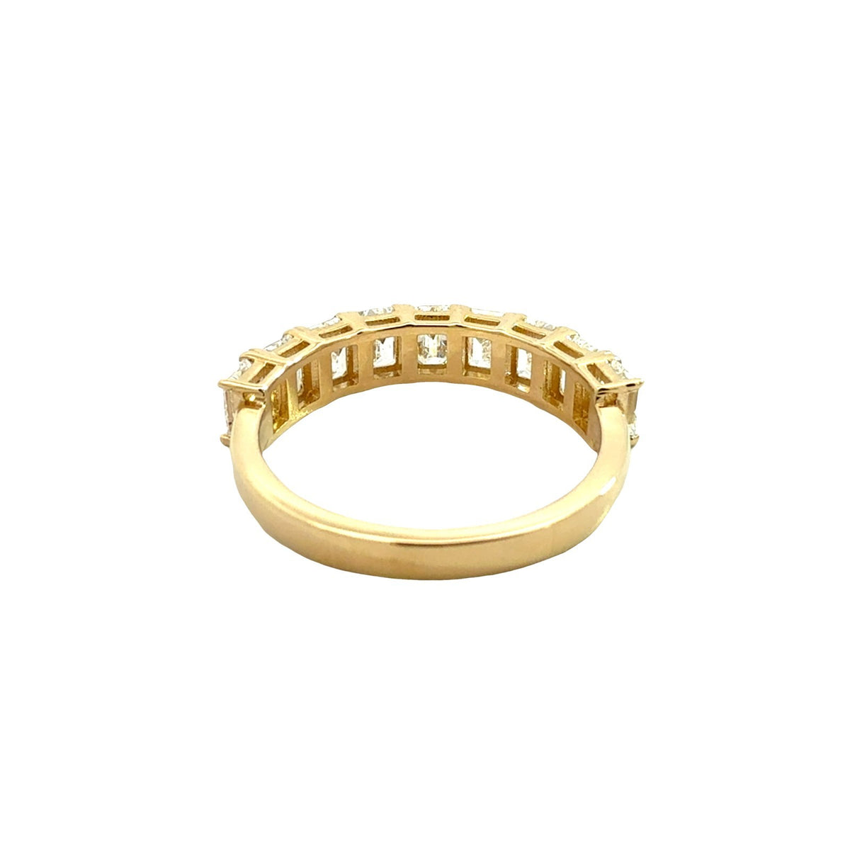 14k Yellow Gold Emerald-Cut Lab Grown 1.80cttw Diamond Half Eternity Ring3