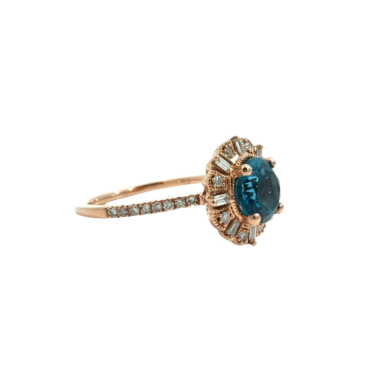 IKS 14k Rose Gold 1.35tcw Topaz & 0.28cttw Diamond Cocktail Ring Size 71