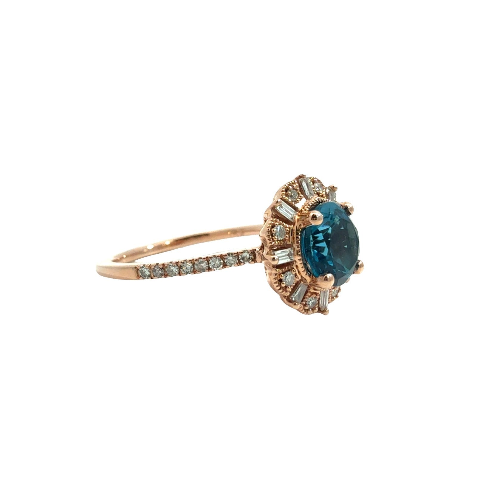 IKS 14k Rose Gold 1.35tcw Topaz & 0.28cttw Diamond Cocktail Ring Size 71