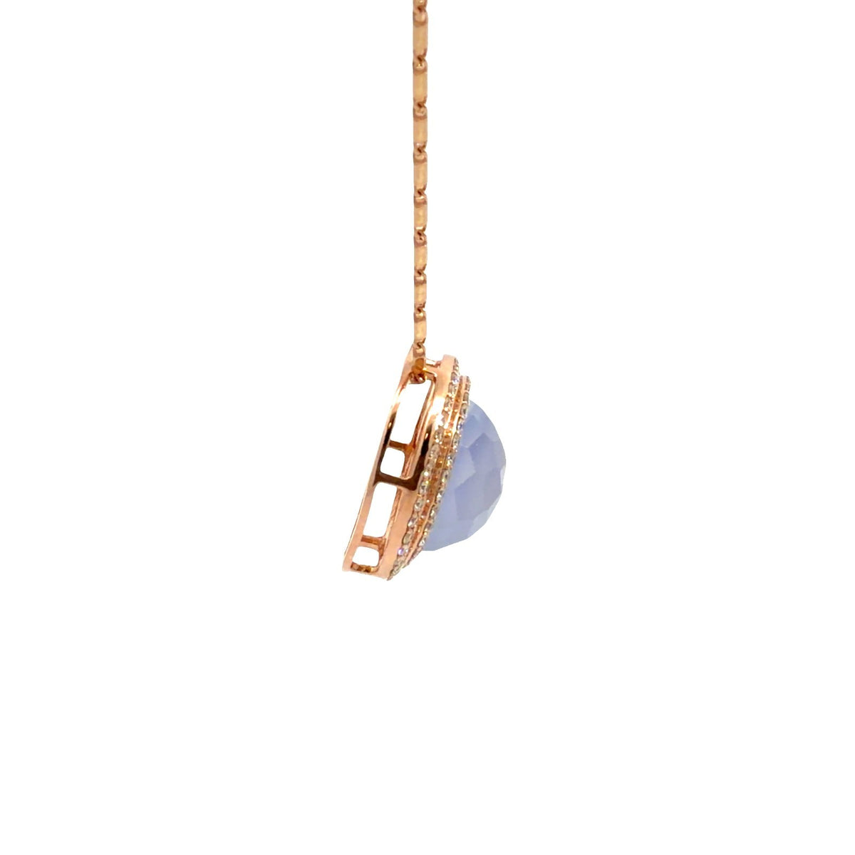 14k Rose Gold Chain Necklace with 7.18ctw Purple Chalcedony and 0.69ctw Diamond3