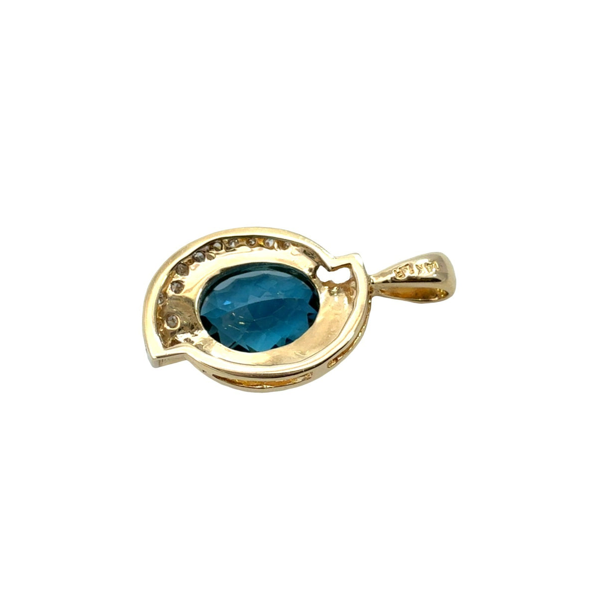 14k Yellow Gold 6.51tcw Oval Topaz and 0.08cttw Diamond Pendant5