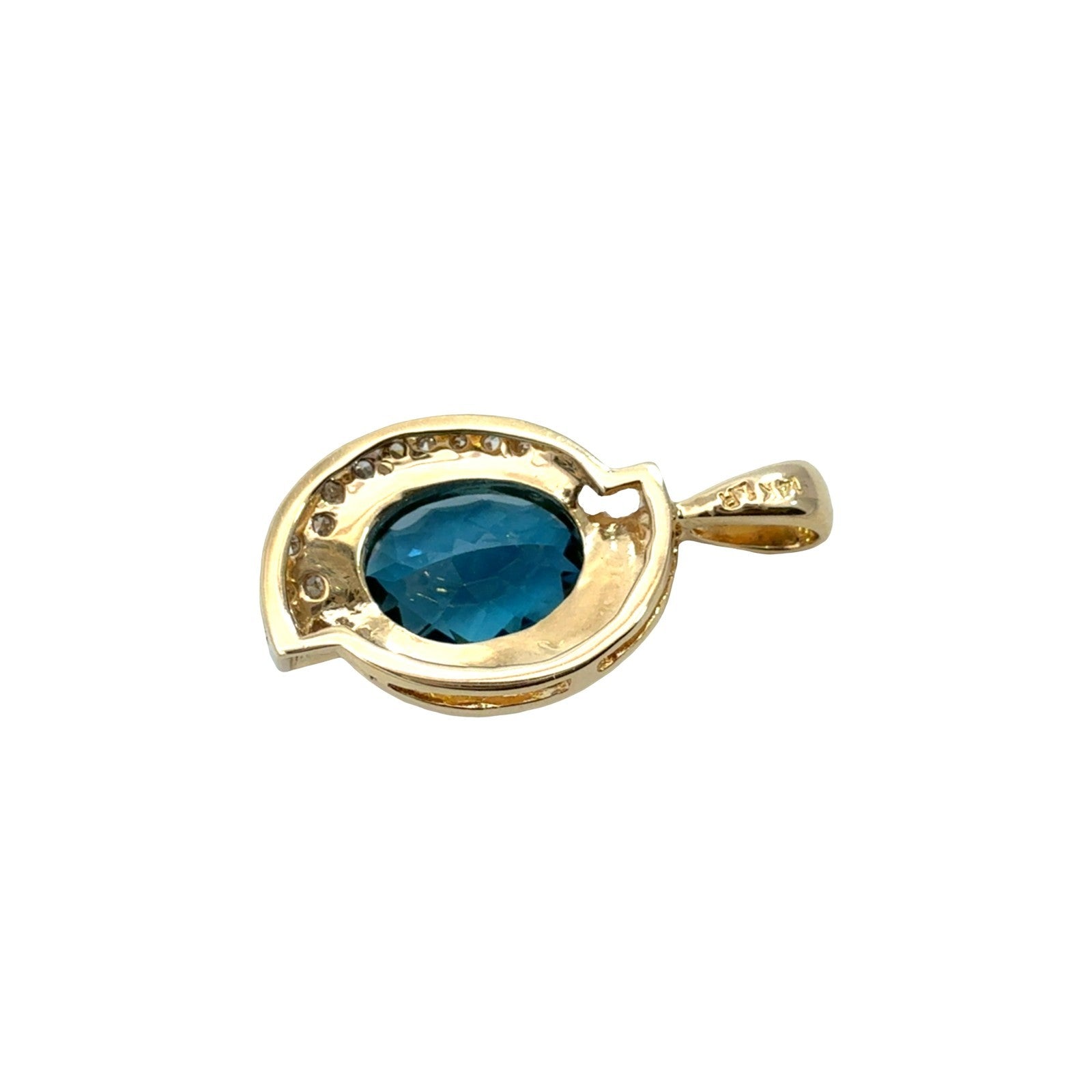14k Yellow Gold 6.51tcw Oval Topaz and 0.08cttw Diamond Pendant5